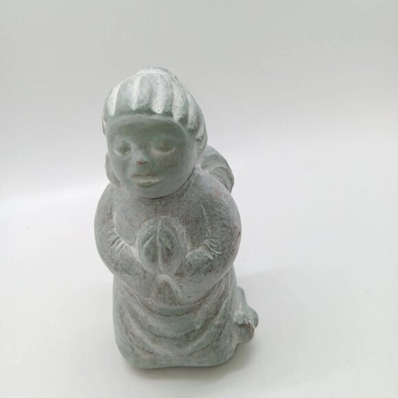 Isabel Bloom Angel Praying On Knees 1996 Small Bird At Knee - Picture 7 of 7